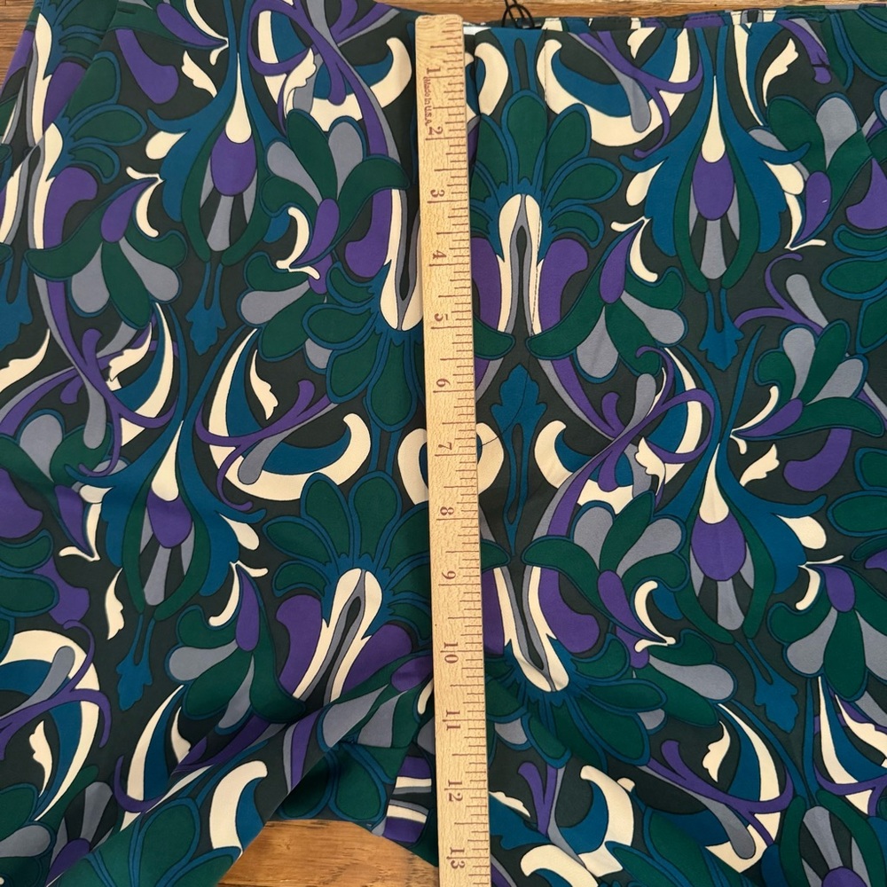 MNG Mango Pantalon 312 Hailey Straight Leg Trouser Pants in 70s Retro Print Sz 8 - Picture 11 of 14